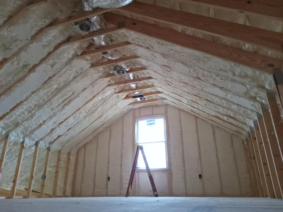Spray foam roofing application for Crawl Space Insulation project in Mounds View